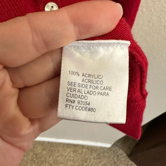 Carolyn Taylor Red Cardigan Size Large - Picture 3 of 7